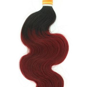 Tissage ou mèche péruvienne ou malaisienne Body Wave (ondulée) Tie and Dye Noir Bordeaux